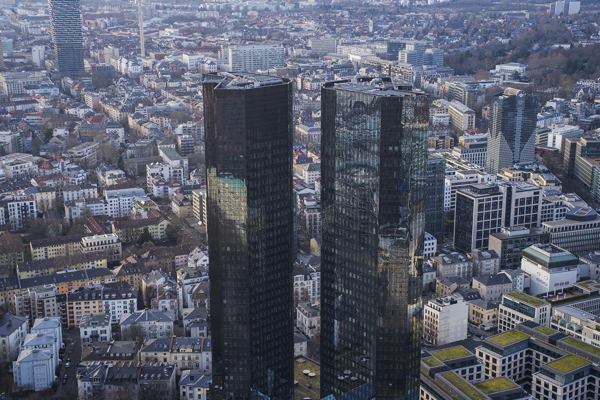 aerial view of the city and Deutsche Bank example image 1