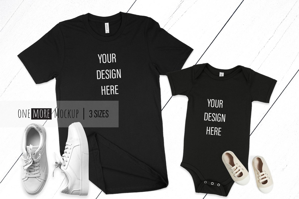 Dad And Me Tshirts Mockup | Bella Canvas 3001, 100B example image 1