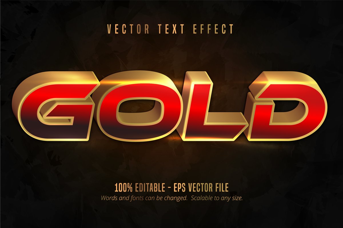 Shiny gold style text effect example image 1
