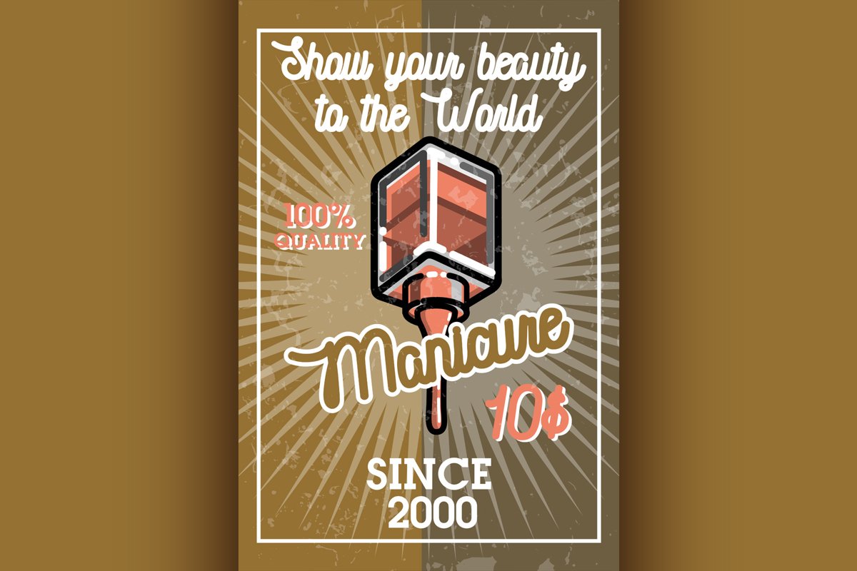 Color vintage manicure banner example image 1