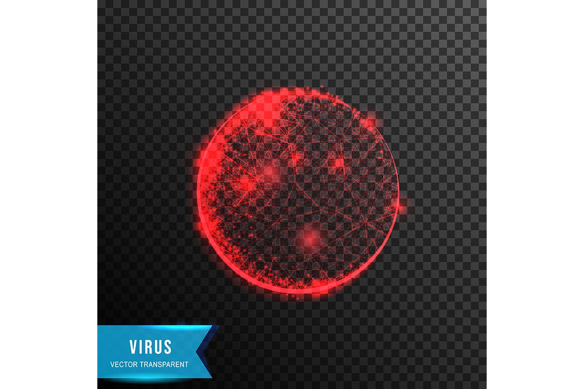 corona virus bacteria from connecting dot and line. light ef example image 1