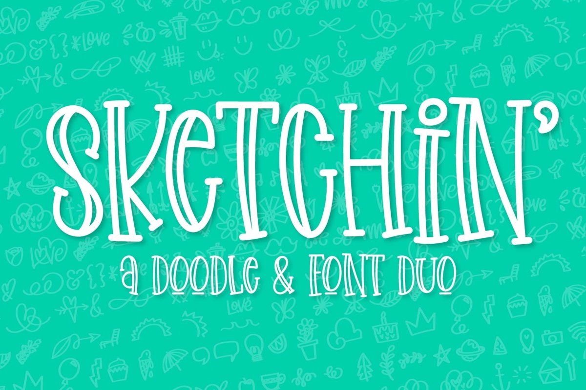Sketchin - A Doodle & Font Duo example image 1