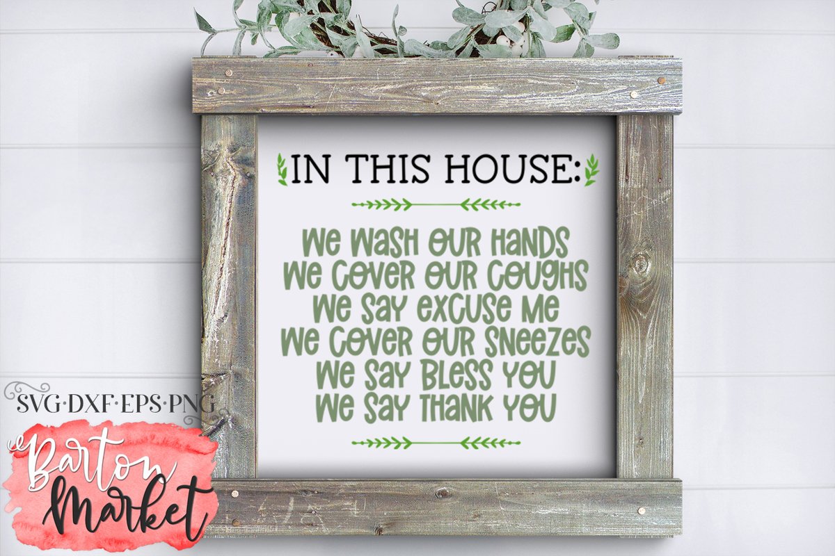 In This House We Wash Our Hands SVG DXF EPS PNG example image 1
