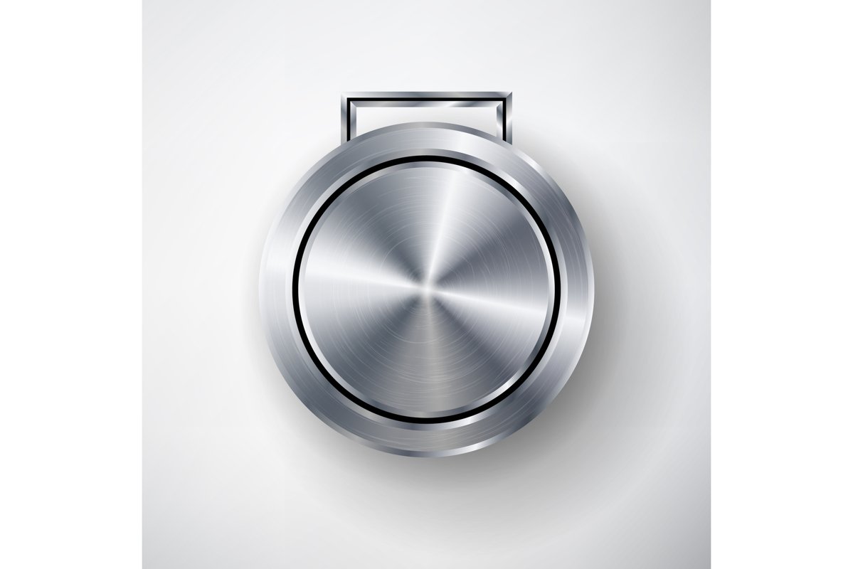Competition Games Silver Medal Template Vector. Realistic example image 1