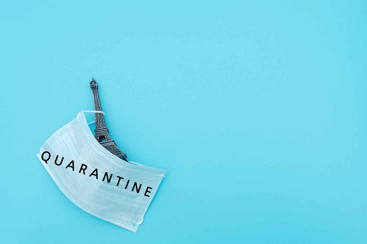 Medical face mask with text Quarantine covers attraction example image 1