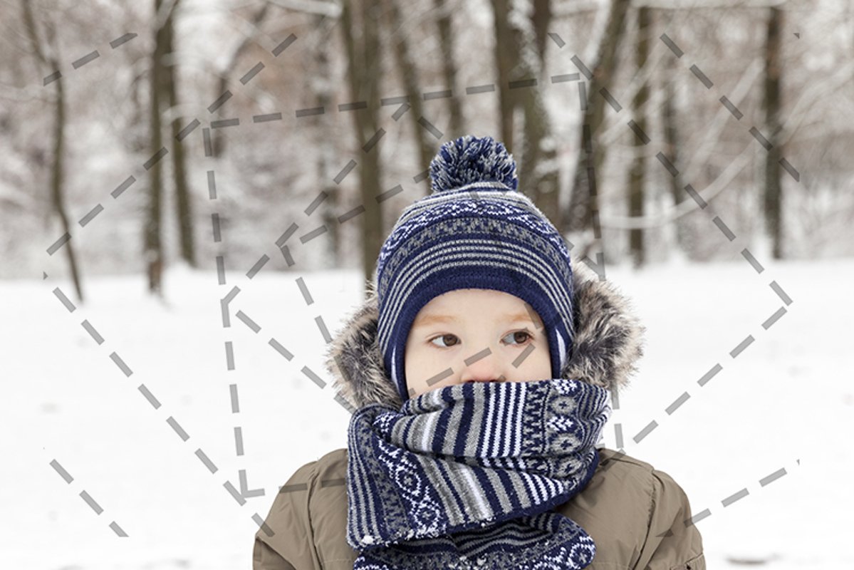 Boy in winter, close up example image 1