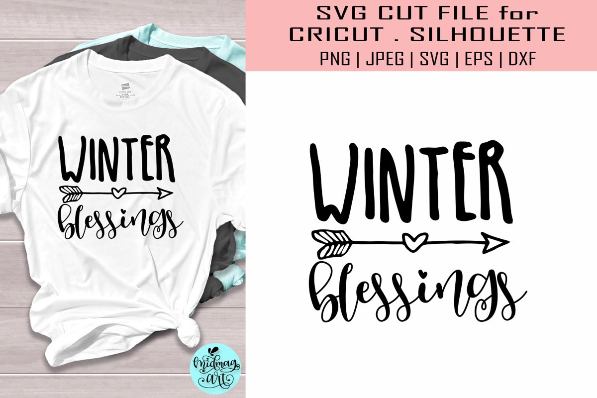 Winter blessings svg, winter svg example image 1