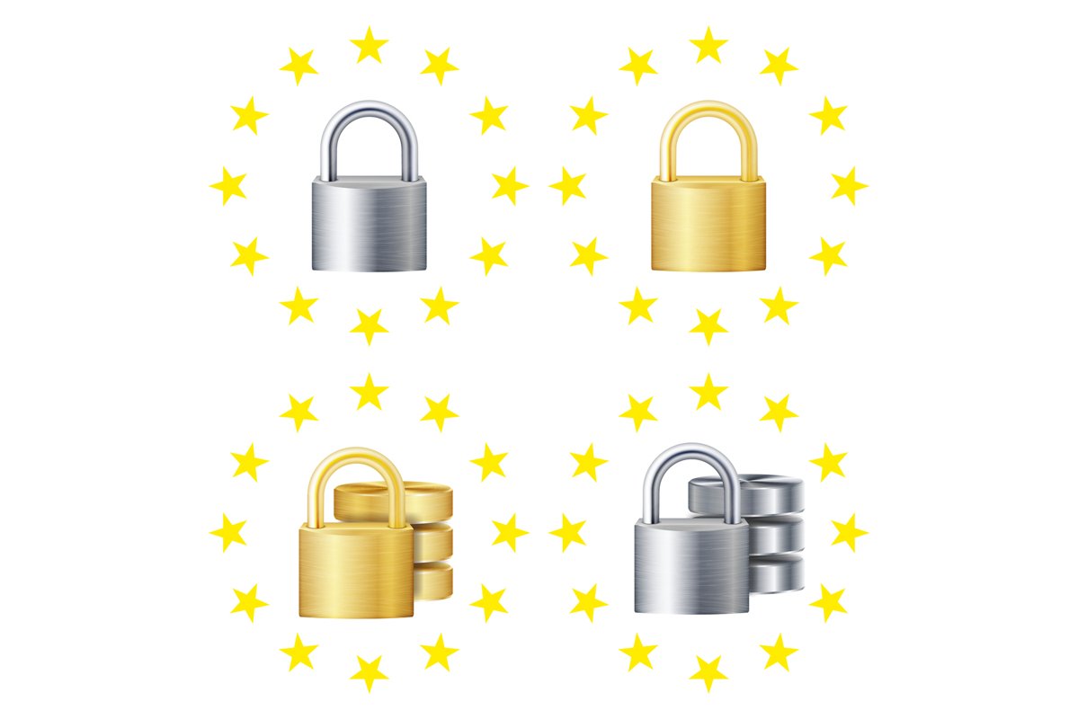GDPR Sign Set Vector. Padlock. Security Technology. General example image 1