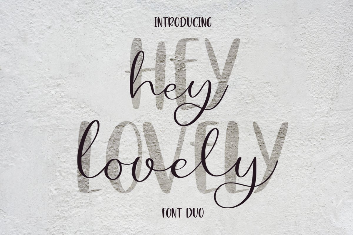 Hey Lovely. Font Duo example image 1