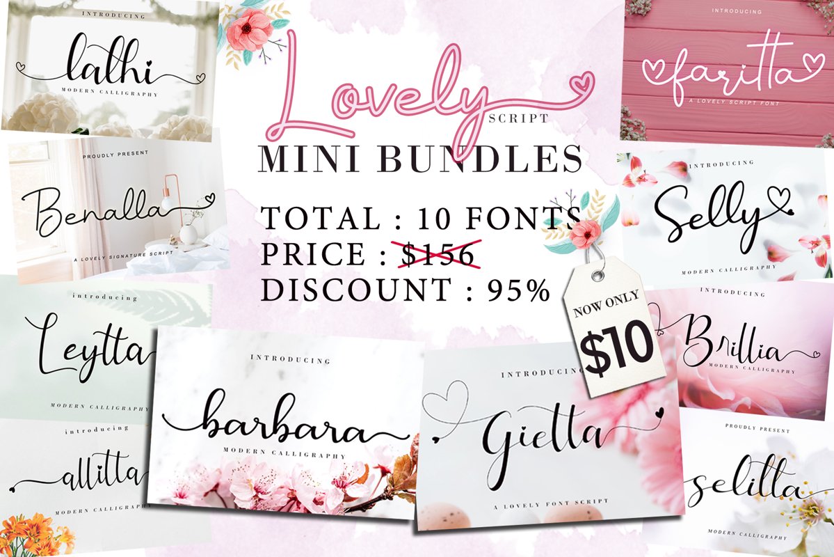 The 10 in 1 Lovely Script Bundle example image 1