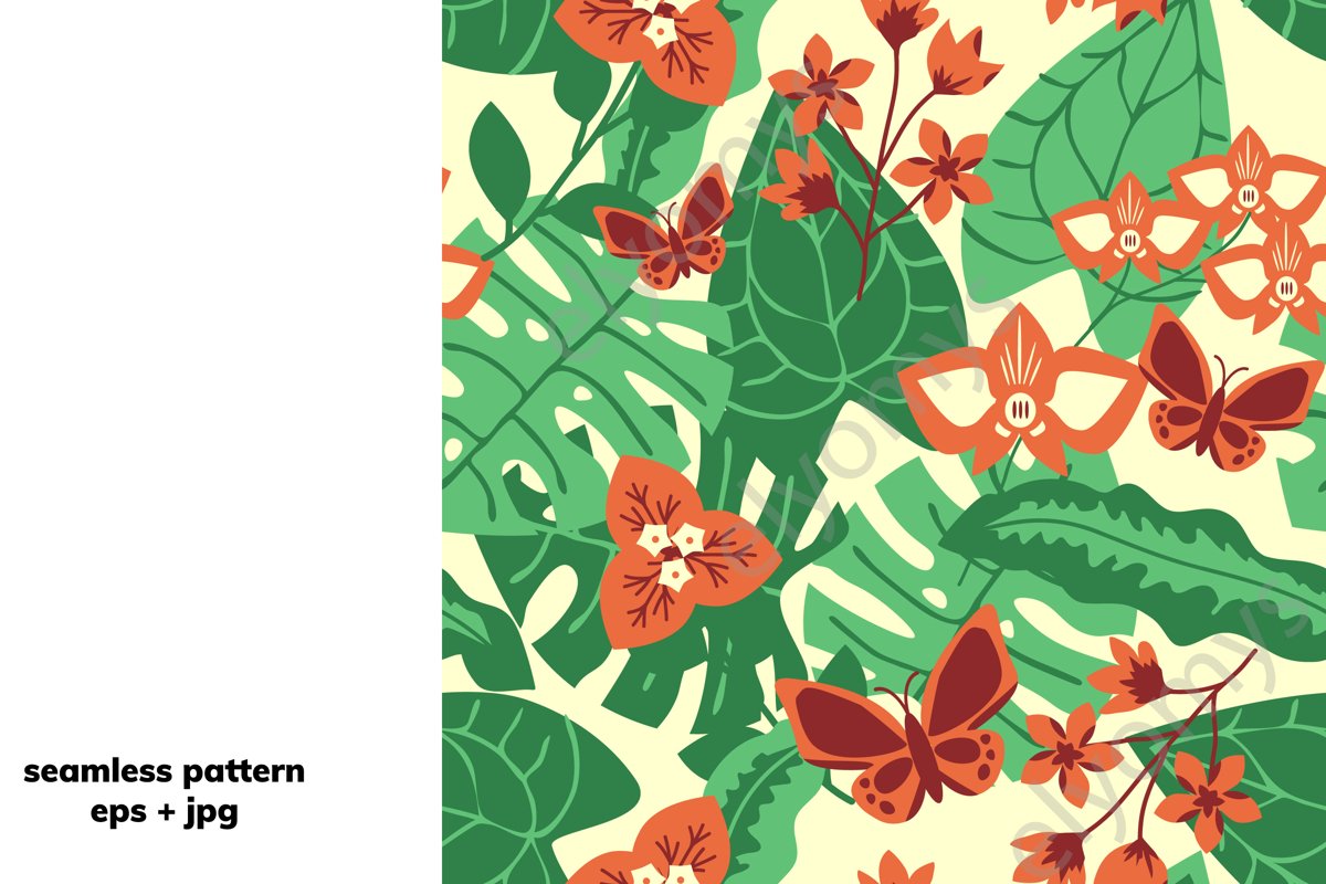 Tropical floral pattern example image 1