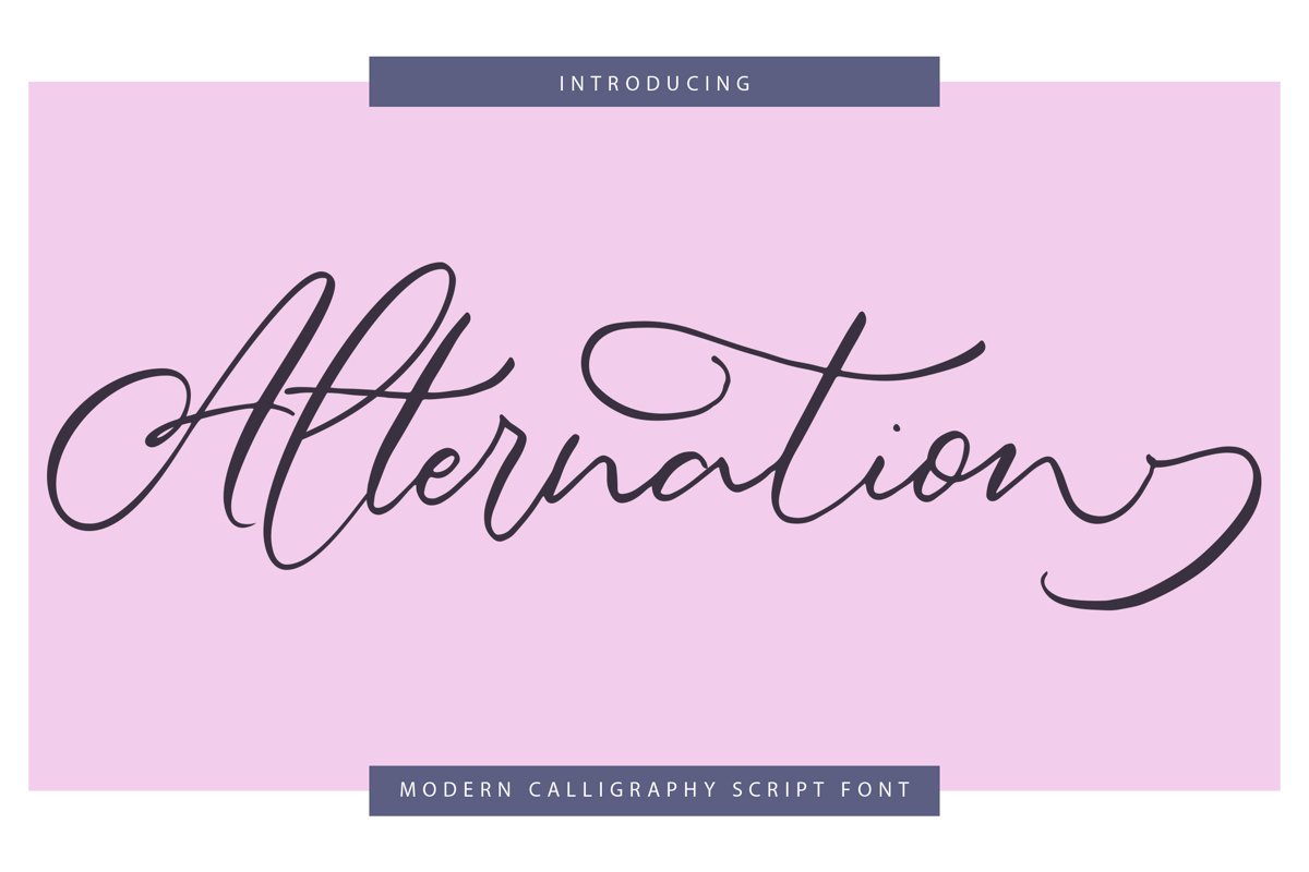 Alternation | Modern Calligraphy Script Font example image 1