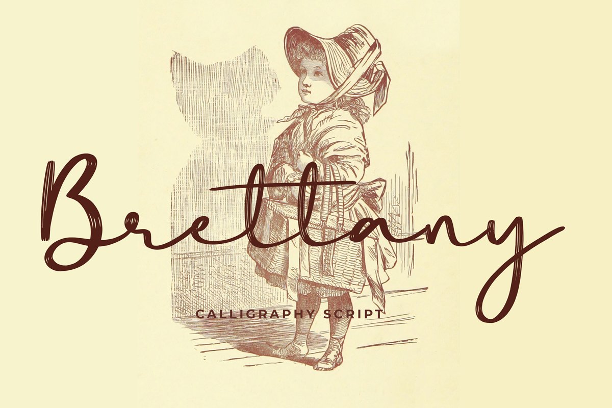 Brettany Calligraphy Brush Script example image 1