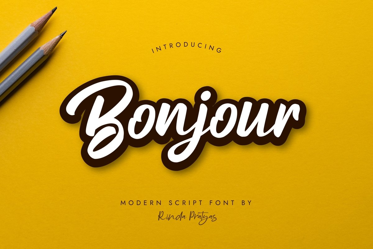 Bonjour Modern Script Font example image 1