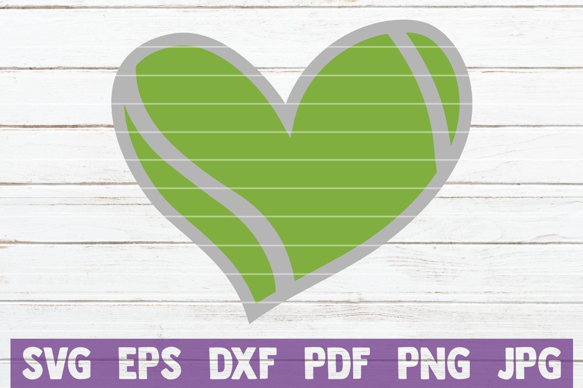 Tennis Heart SVG Cut File example image 1