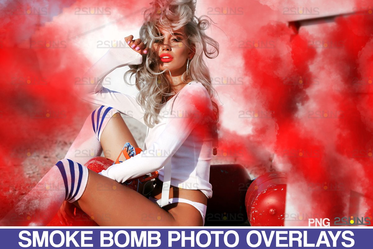 Gender reveal smoke overlay, Colorful Smoke bomb example image 1