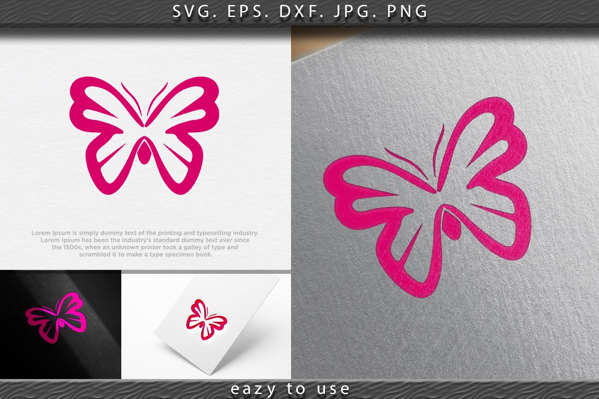 Abstract Luxurious Colorful Gradient Butterfly logo Ideas. I example image 1