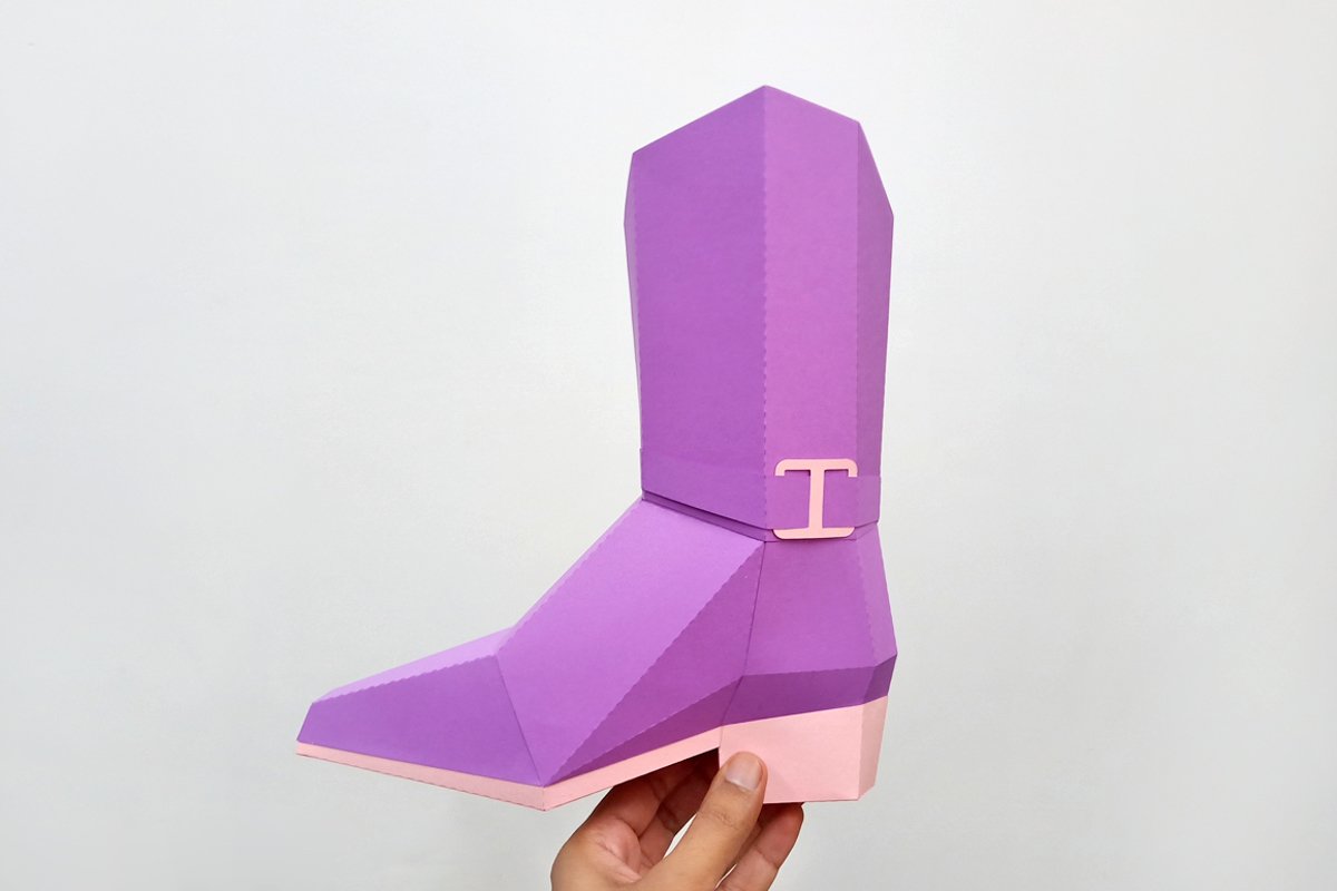DIY Cowgirl boots 3d papercraft,Cowboy boots,Boots favor (314093