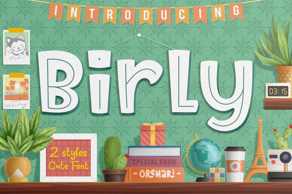 Birly | 2 Cute Font Style example image 1