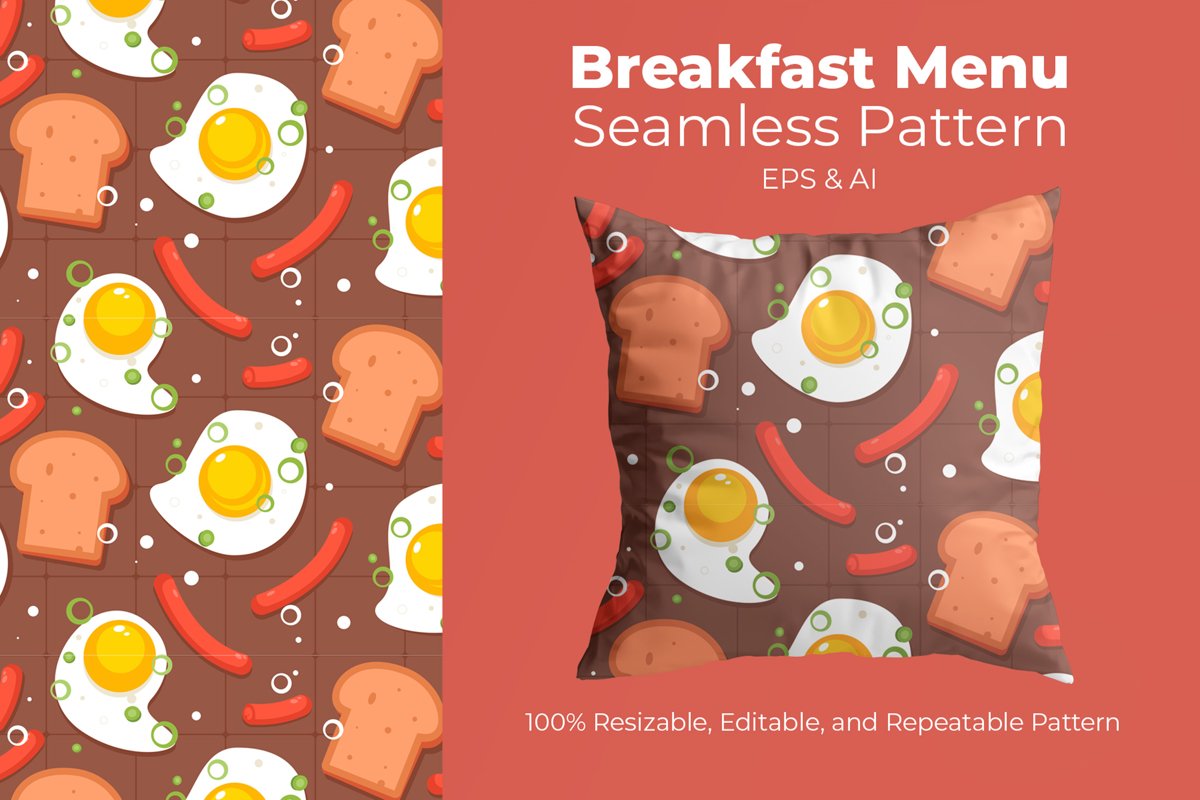 Breakfast Menu - Seamless Pattern example image 1