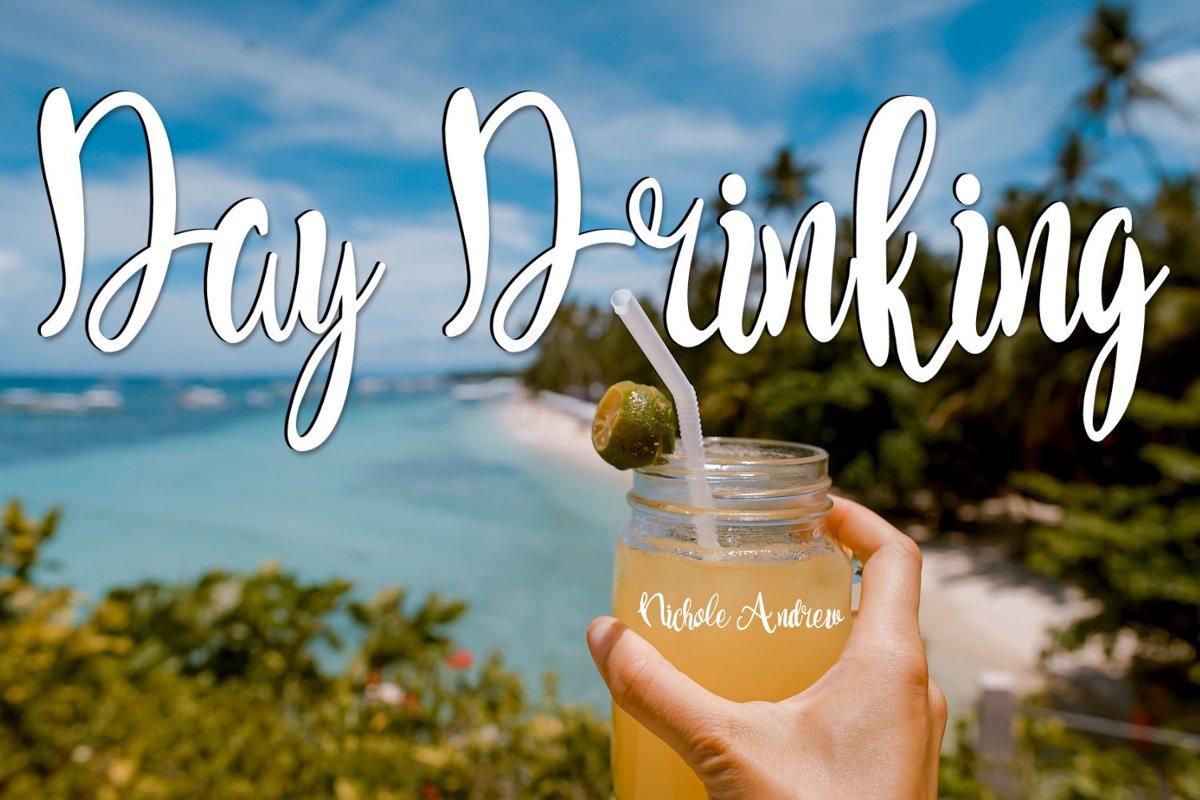 Day Drinking - A Handwritten Script Font example image 1