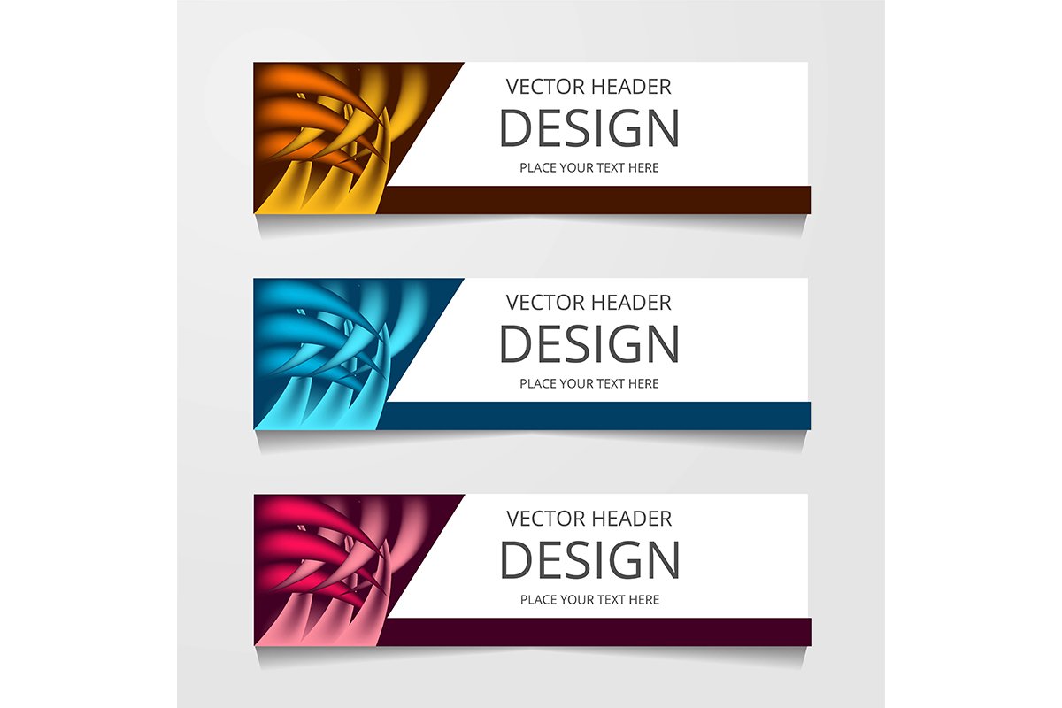 Abstract design banner, web template with three different co example image 1