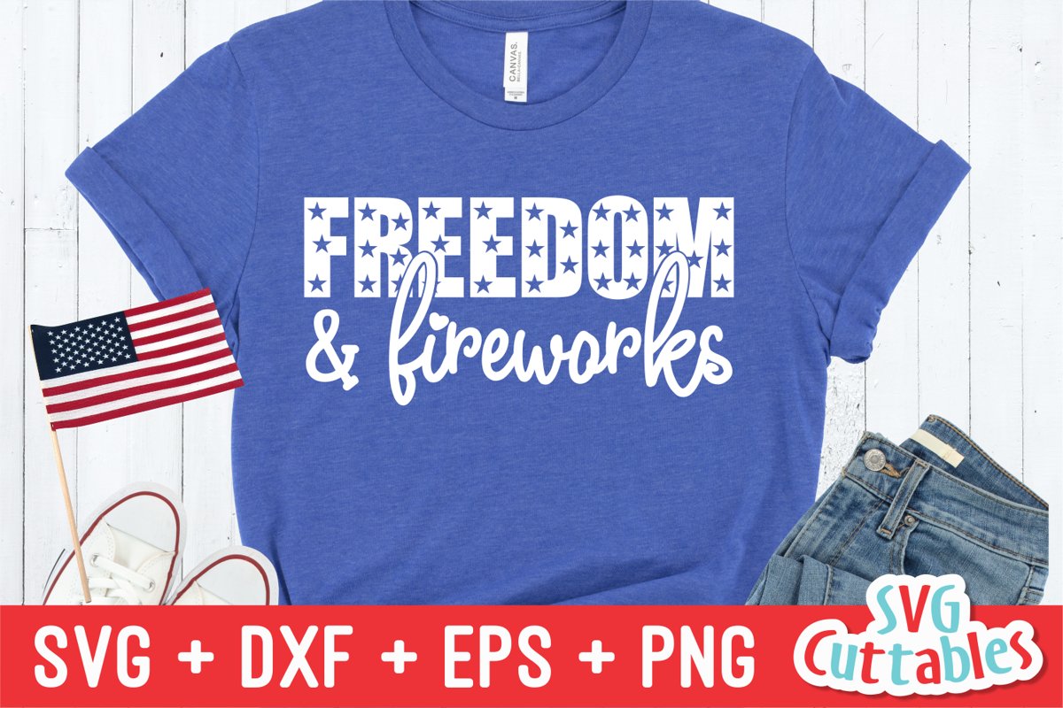 Freedom And Fireworks | Fourth of July SVG Cut File example image 1