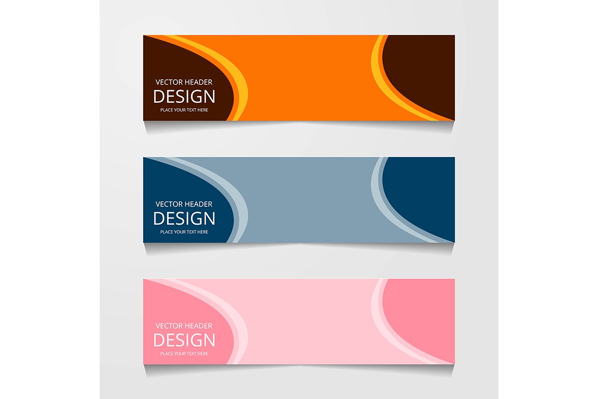 Vector abstract banner design web template. Collection of we example image 1