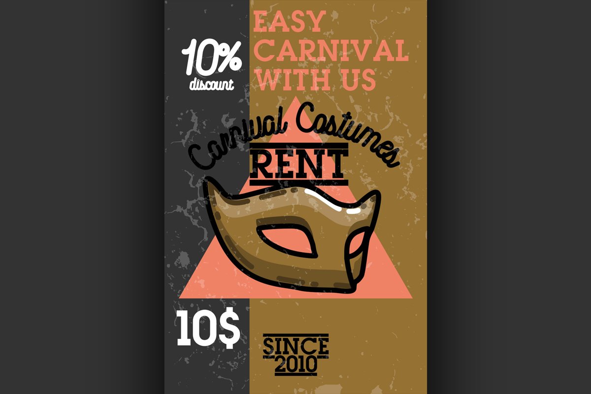 Color vintage carnival costumes rent banner example image 1