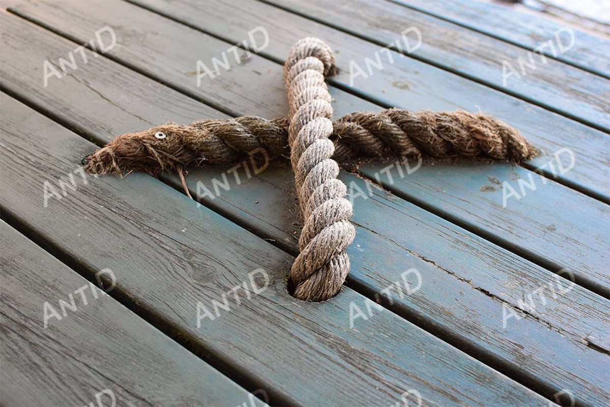 Wooden lid with twine handle. Decor in a marine style. example image 1