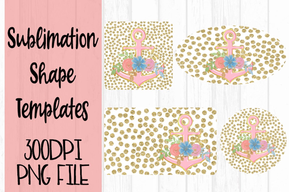 Pink Anchor Sublimation Templates example image 1
