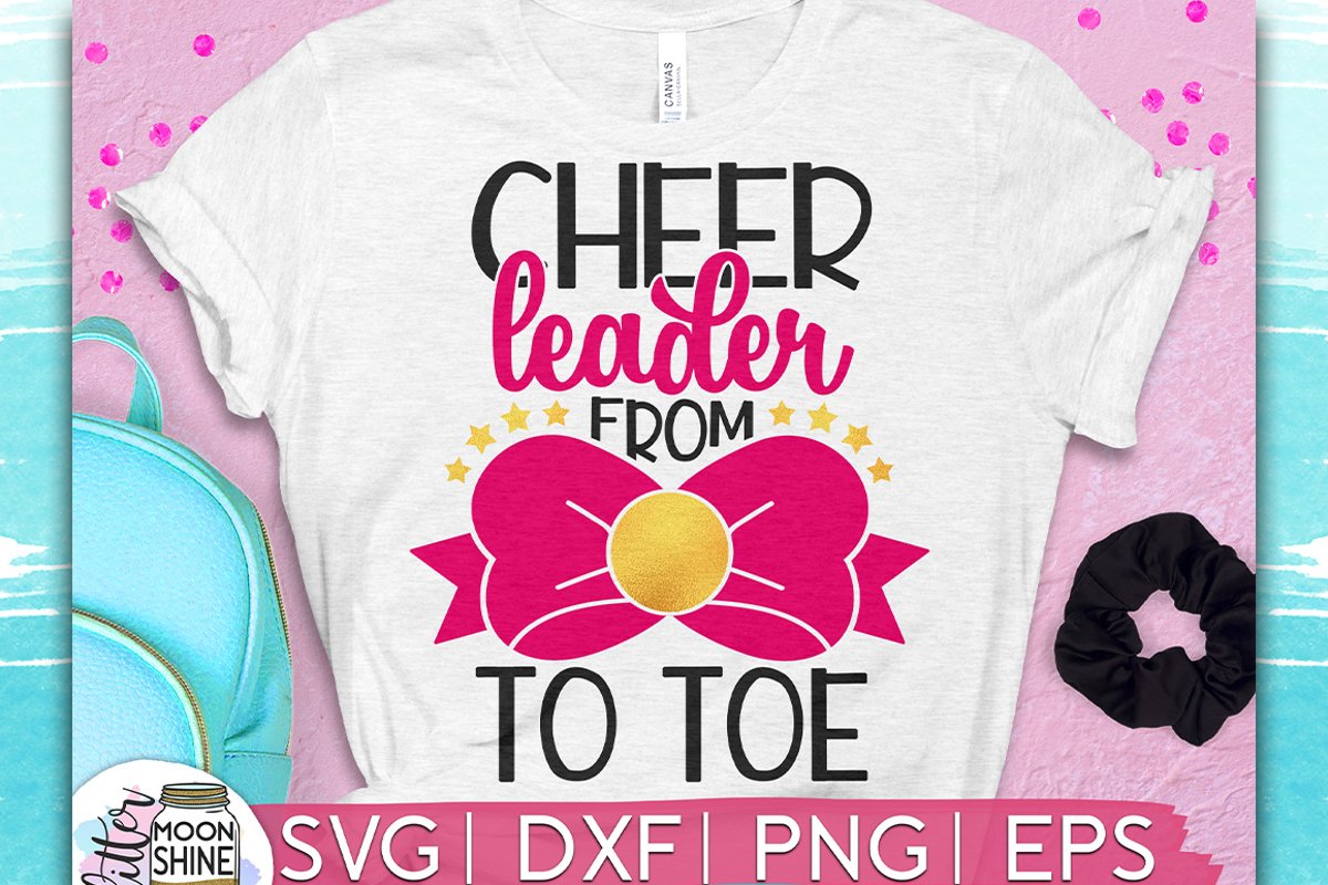 Cheerleader Bow To Toe SVG DXF PNG EPS Cutting Files example image 1