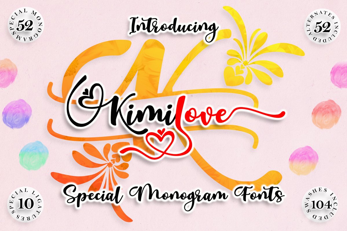 Kimilove // Monogram Script Font example image 1