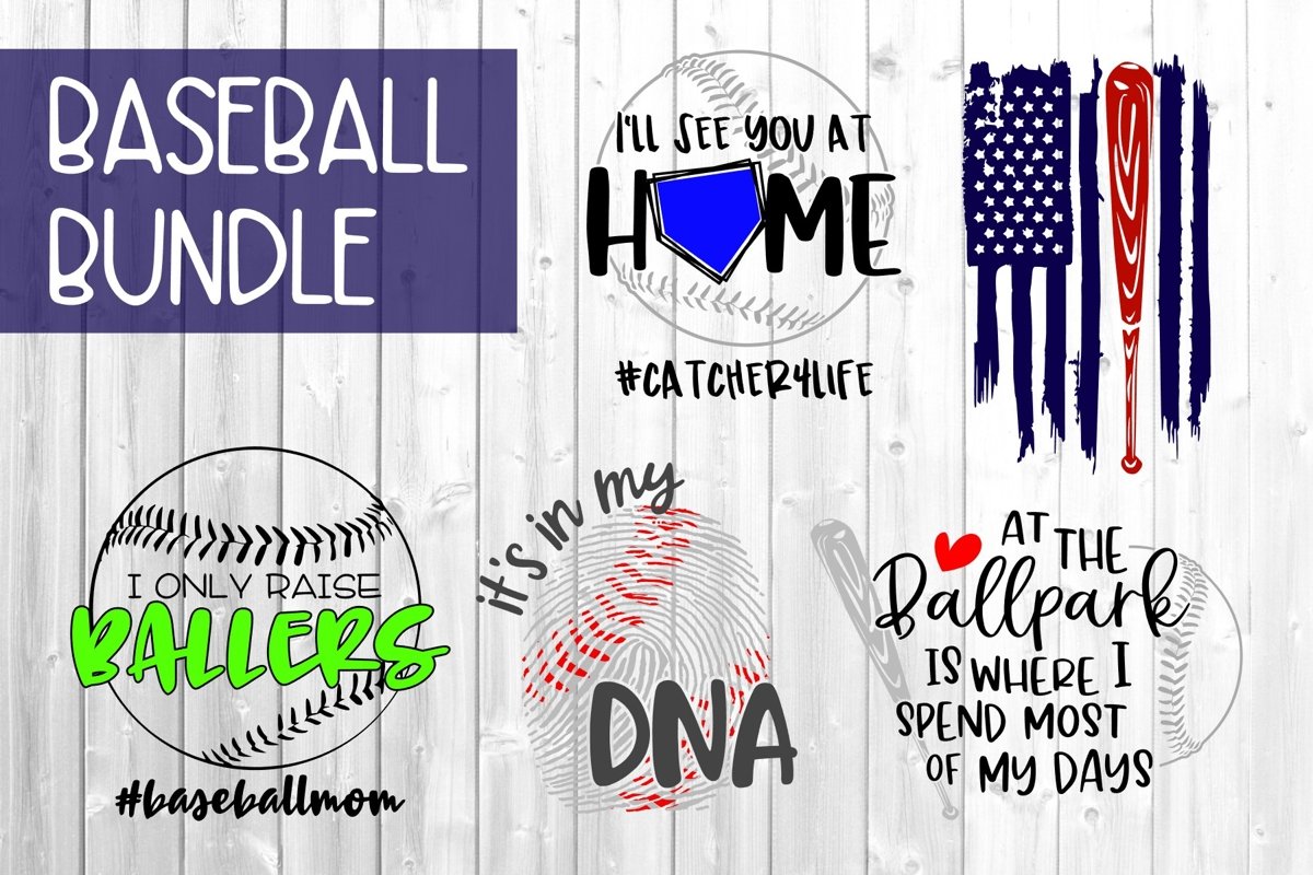 Baseball Bundle SVG DXF PNG example image 1