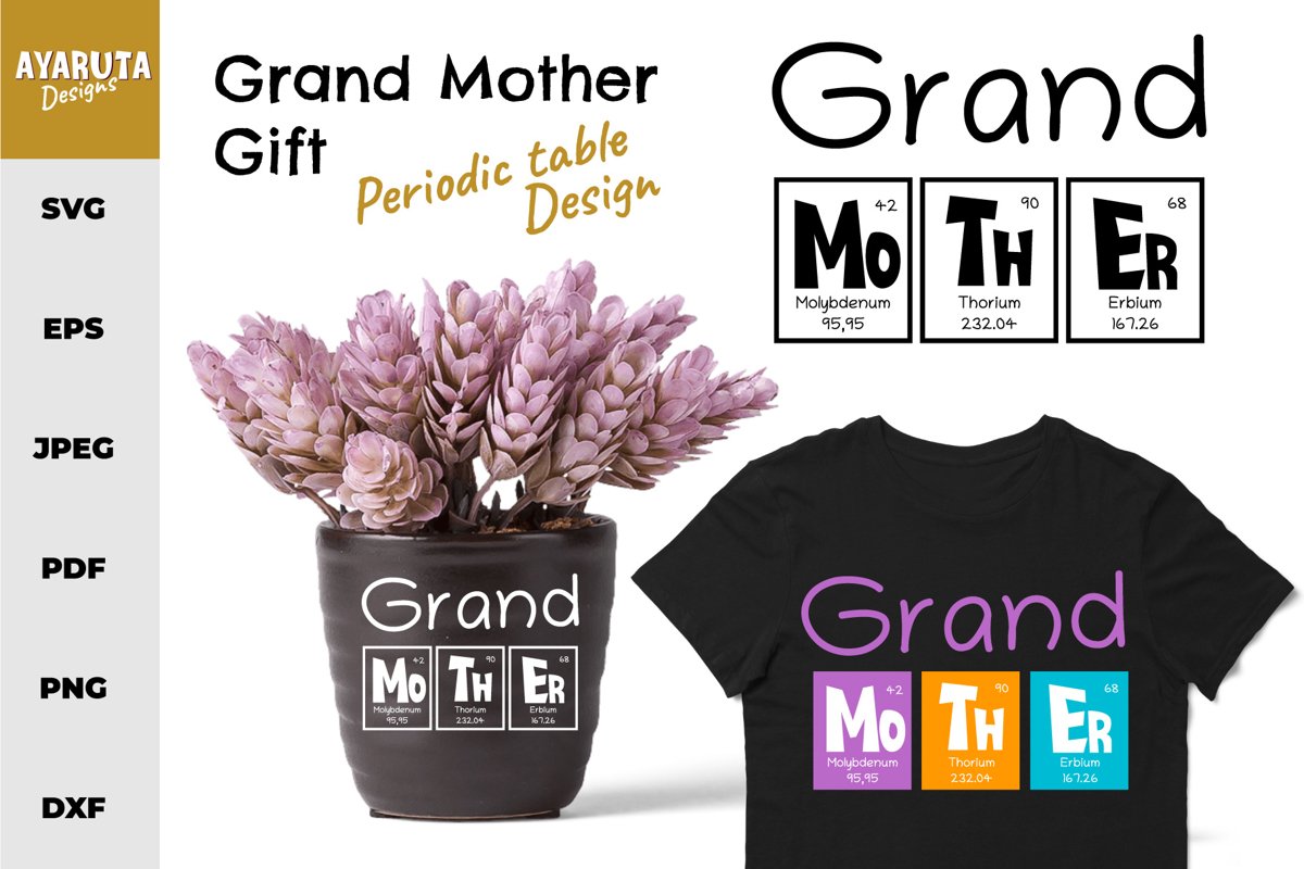 Mother's Day Gift for Grand Mother Quote as Periodic Table example image 1