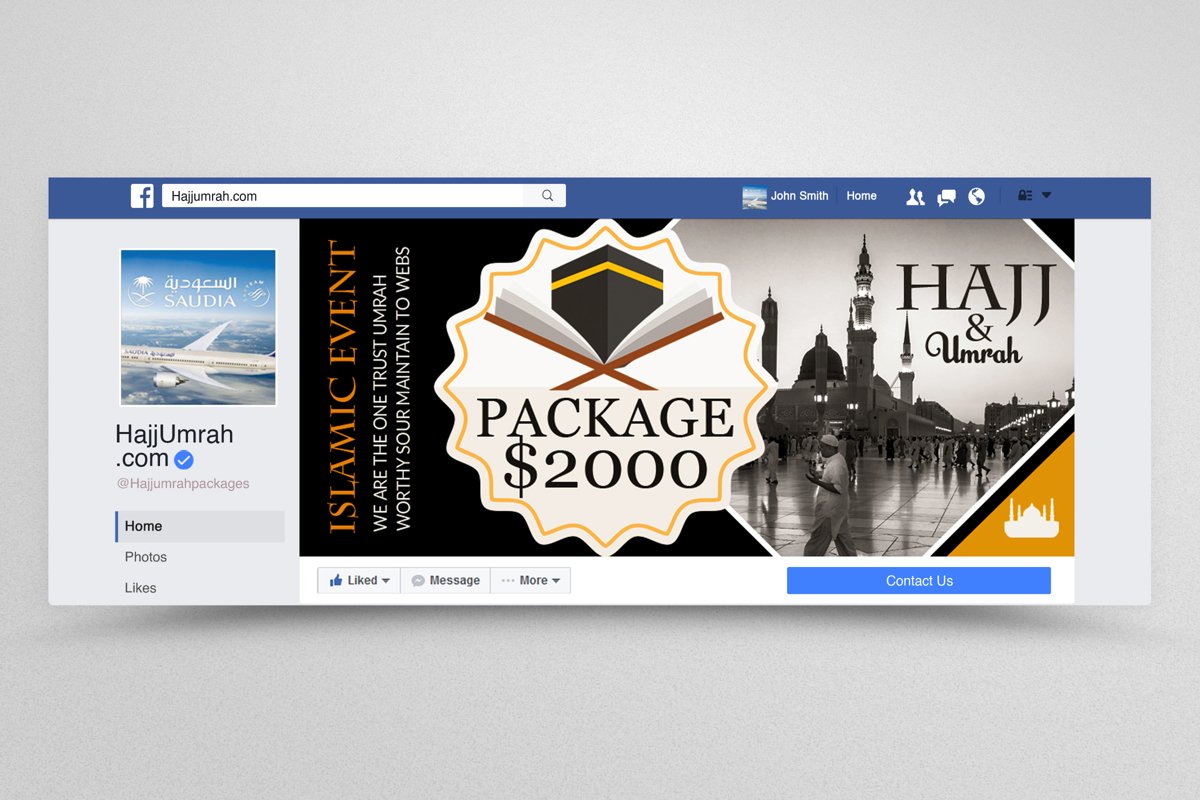 Hajj & Umrah Packages Facebook Banner example image 1
