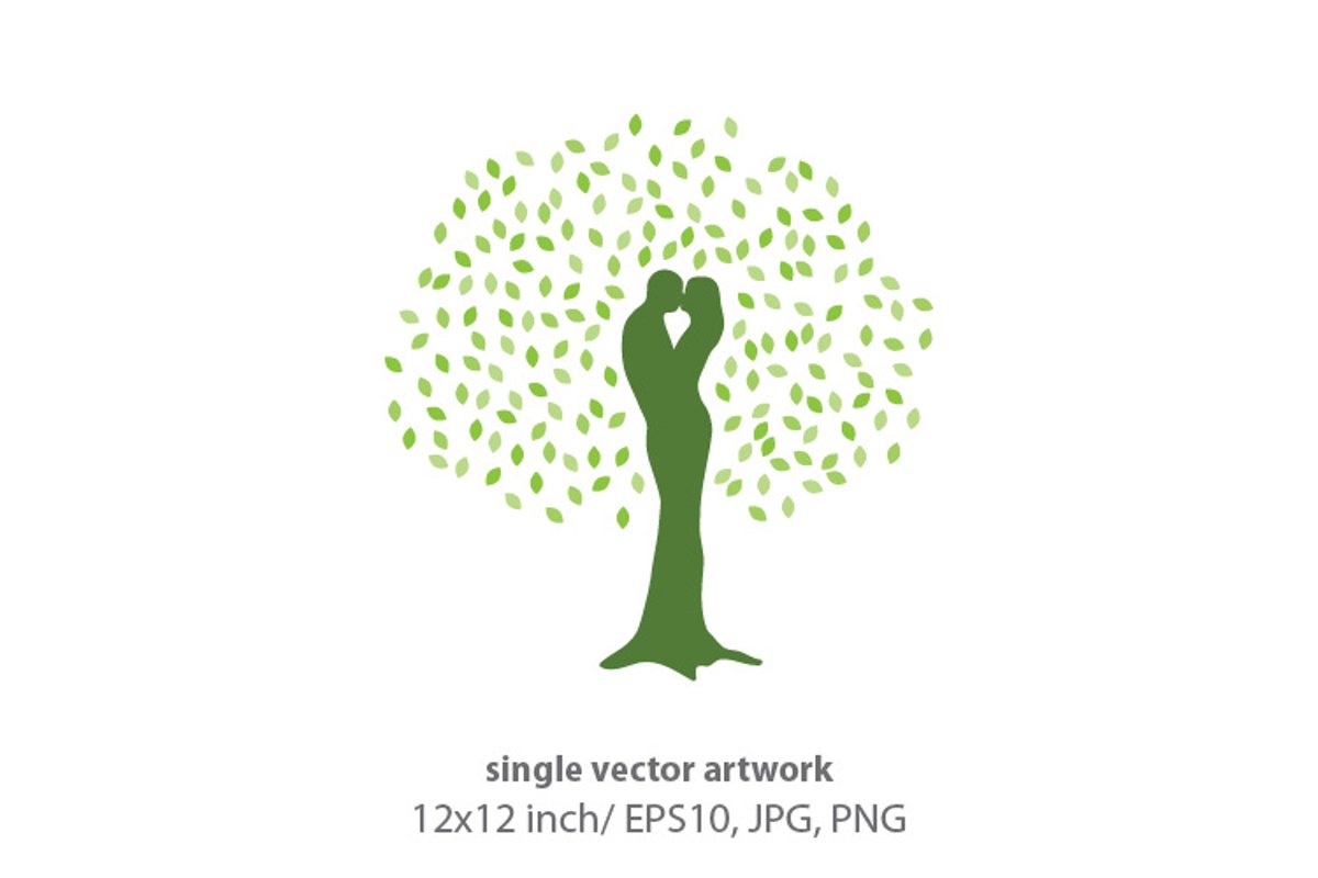 LOVERS TREE- single vector artwork example image 1