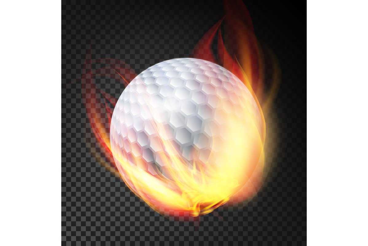 Golf Ball On Fire. Burning Style example image 1