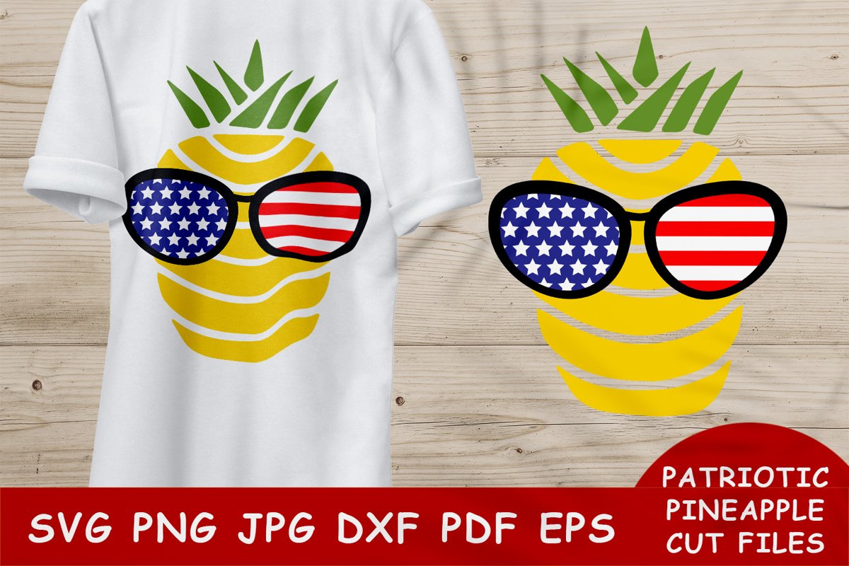 Patriotic Pineapple SVG file|4th of July SVG|American Flag example image 1