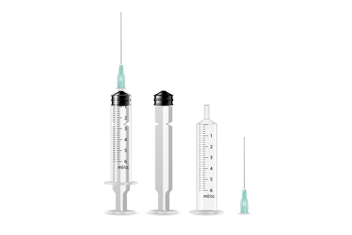 Vector Plastic Medical Syringe Isolated example image 1