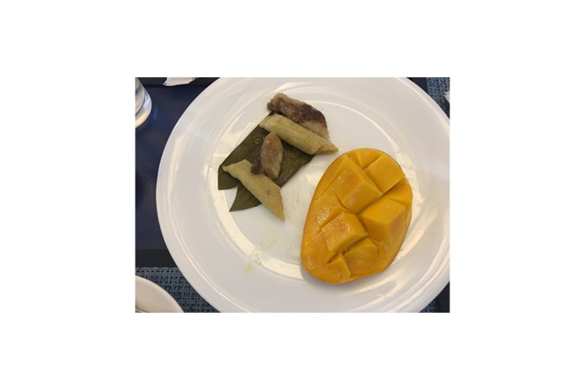 Suman or Filipino Rice Cake with Mango Slices example image 1