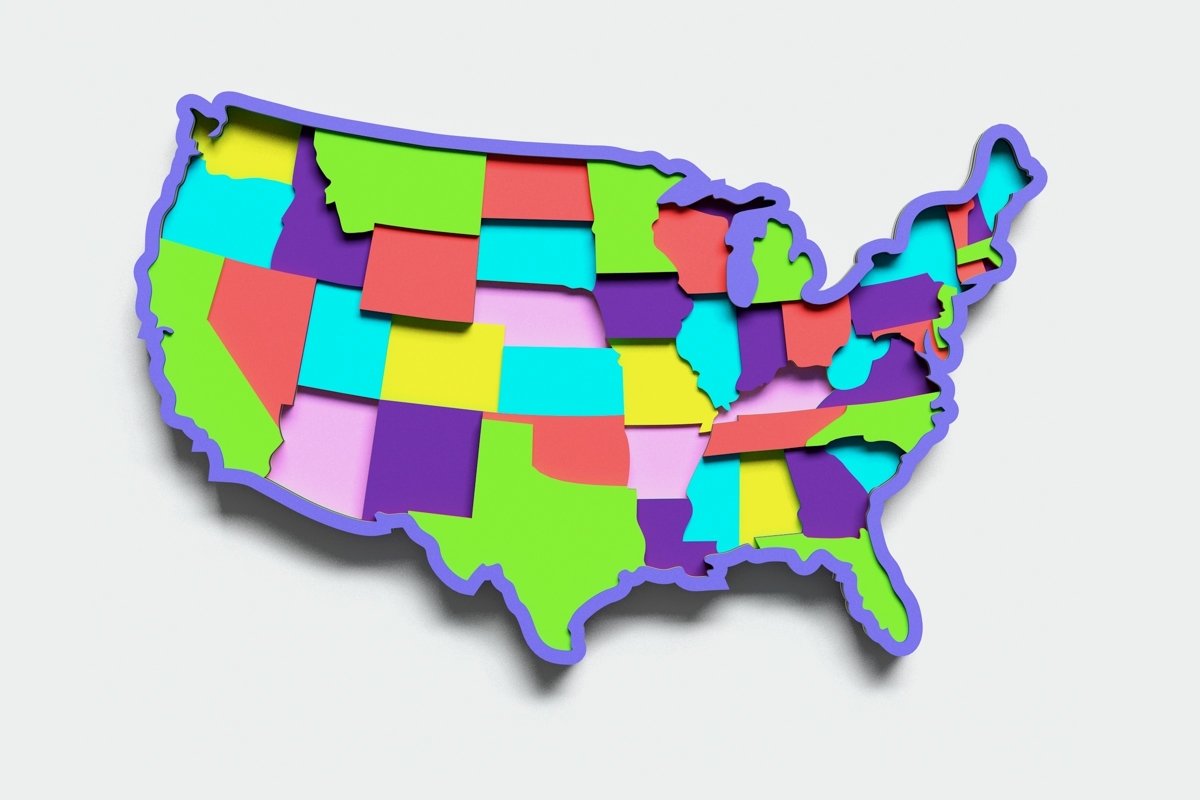 Multilayer USA Map Mandala, Vector file for cutting example image 1