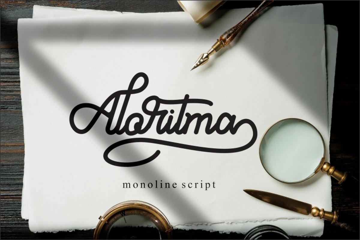 Aloritma - Monoline Script example image 1