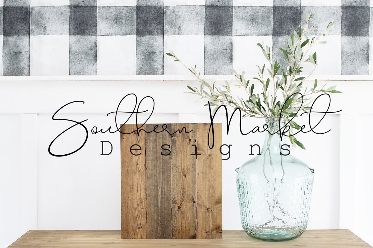 Real Wood Sign Mock Up | Wood pallet Sign Flat Lay | example image 1