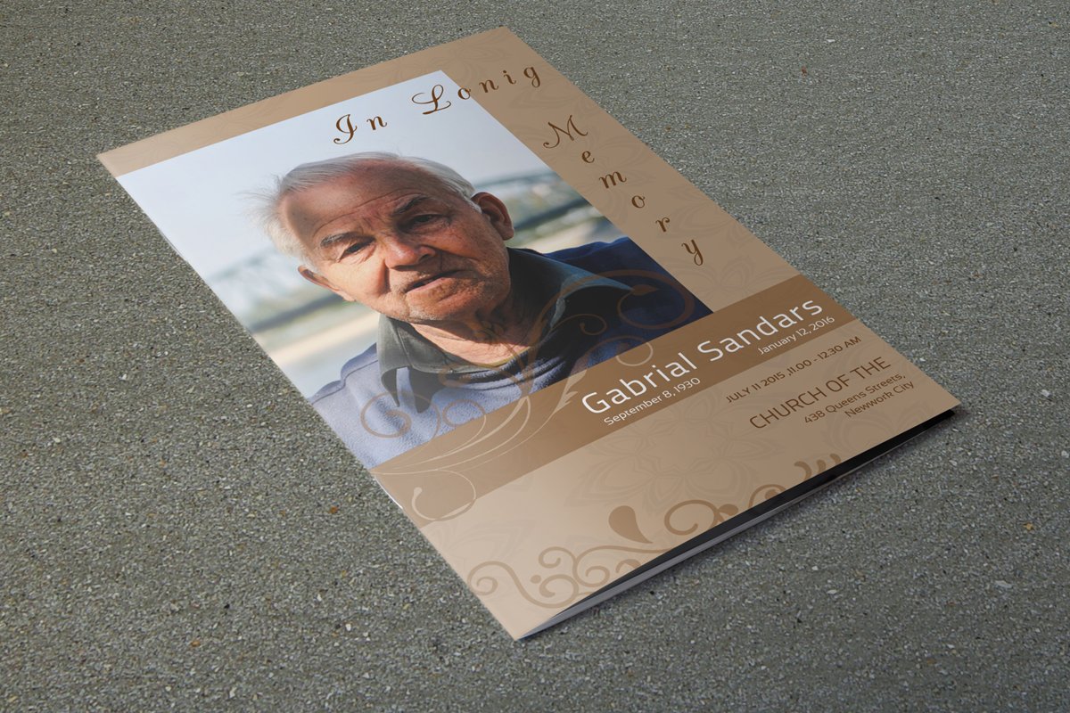 Funeral Program Template, Ms Word & Photoshop Template example image 1