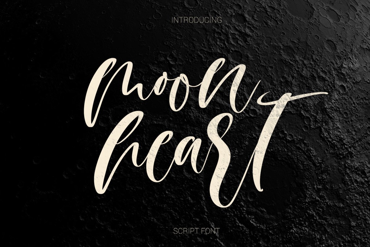 Moon heart script font example image 1