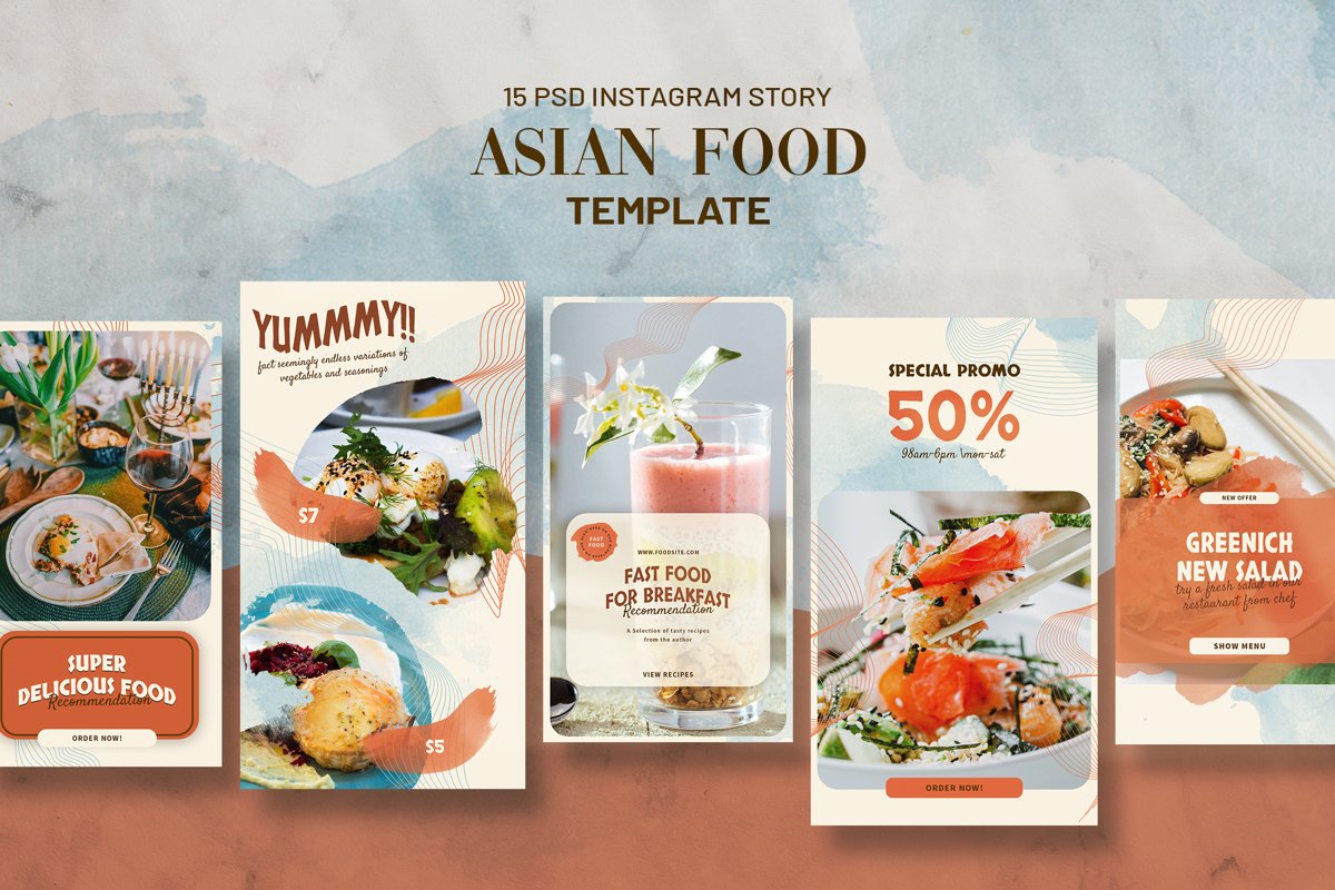Asian Food Instagram Stories Template example image 1