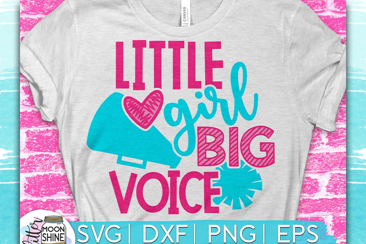 Little Girl Big Voice SVG DXF PNG EPS Cutting Files example image 1