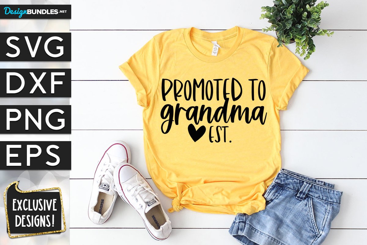Promoted To Grandma SVG DXF PNG EPS example image 1