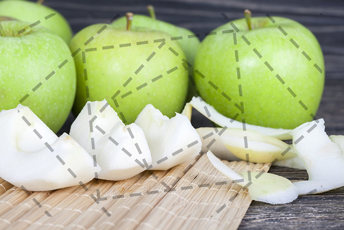 core of the apple is cut into the whole example image 1